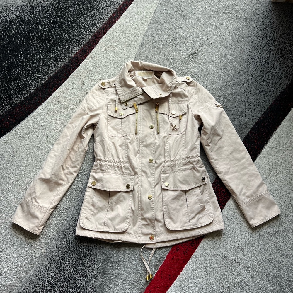 Michael Michael Kors Khaki Utility Zip Up Jacket